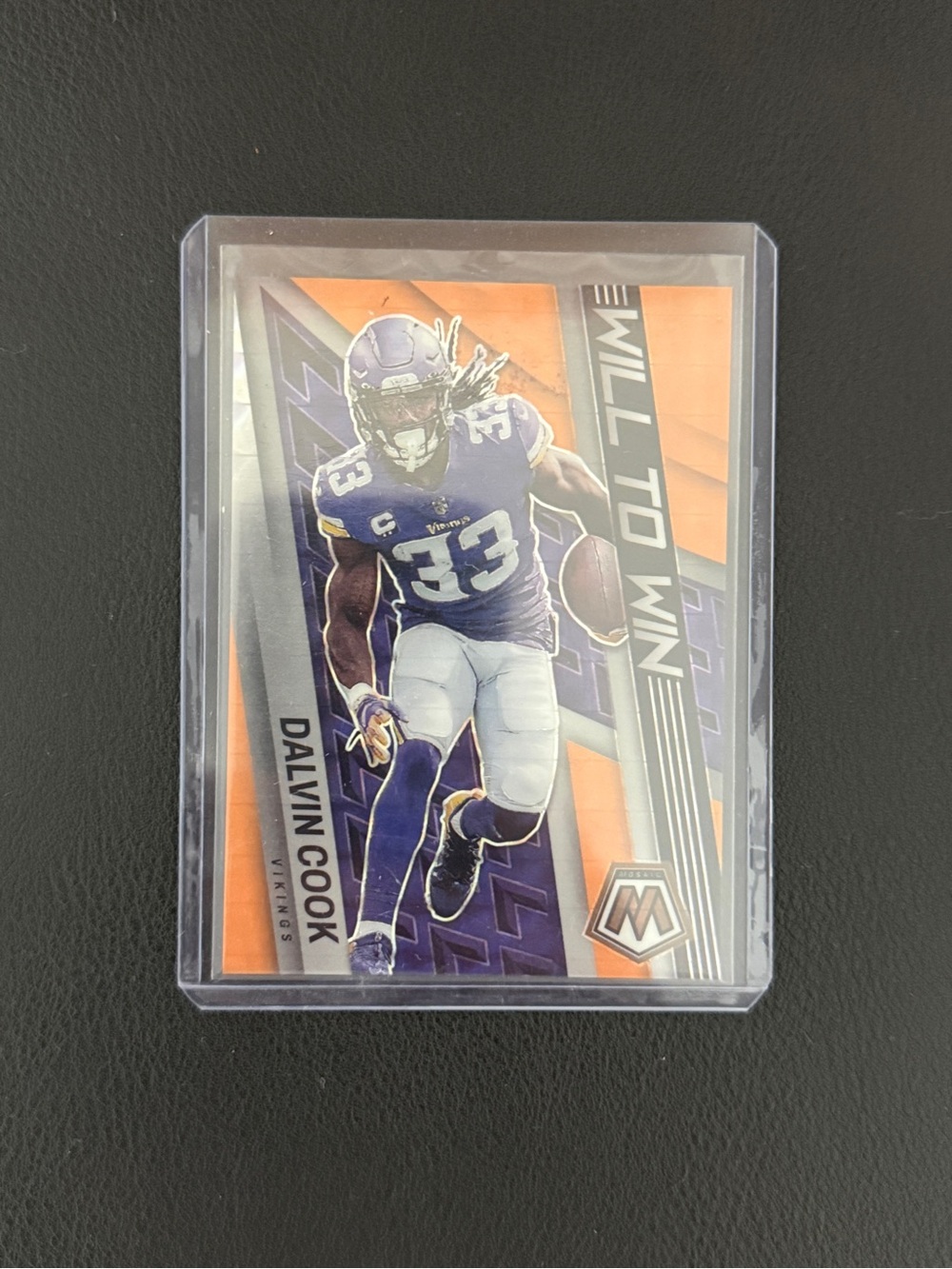 Dalvin Cook Will To Win Football Trading Card - Purple/Orange /25